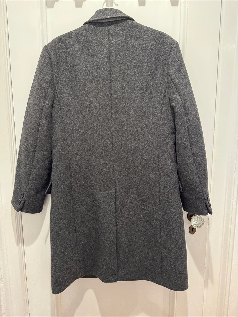 J. Crew Men's Gray Wool-Blend Overcoat - Classic Tailored Coat